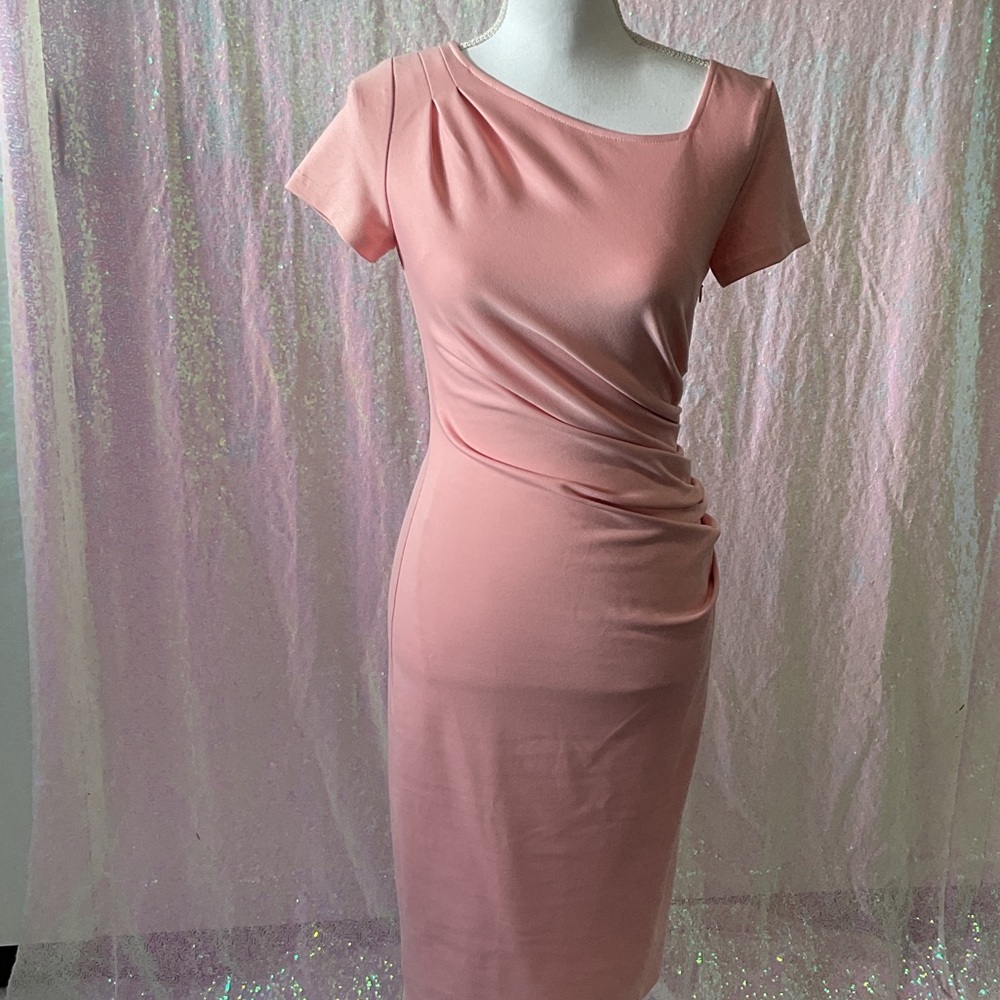 VfEmage Elegant One Shoulder Dress in Soft Pink